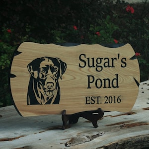 Custom Carved Wooden Dog Sign: Personalized Pet Silhouette