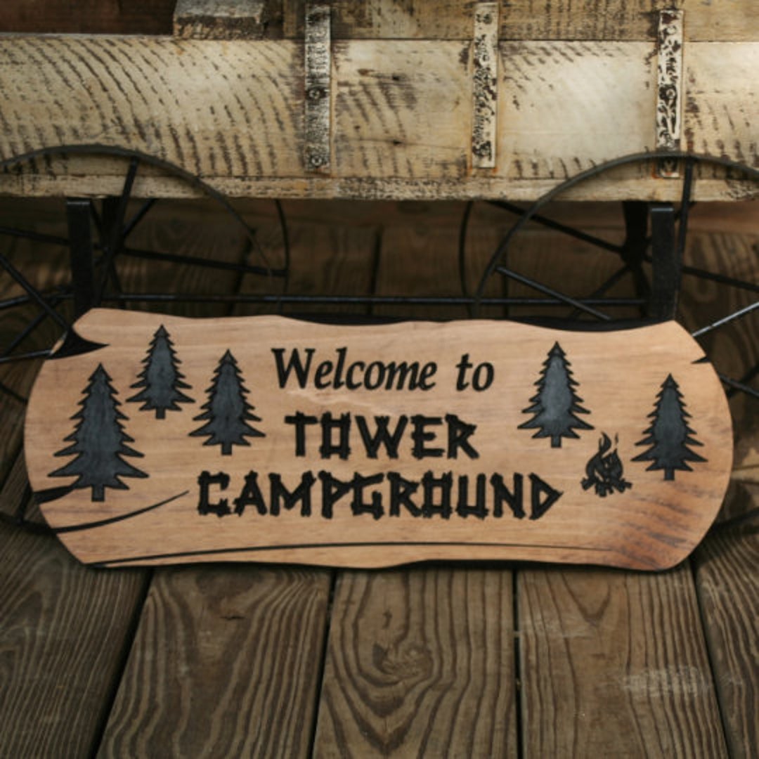 Personalized Carved Wood Camp Sign: Rustic Family Name - Etsy