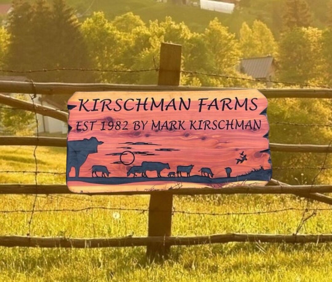 Custom Carved Cedar Wood Ranch Sign: Live Edge Cattle Farm Decor - Etsy