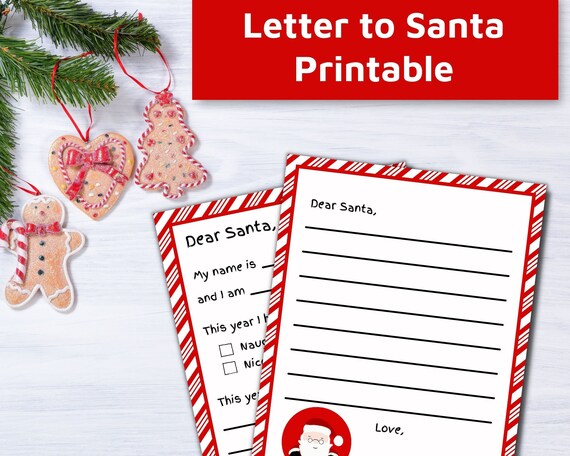 Letter to Santa Printable Template | Etsy