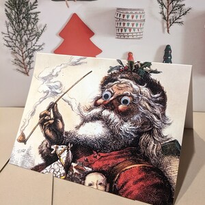 De kerstman komt naar de stad... (doe je deuren op slot) Googly Eye-kerstwenskaart