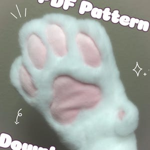 Mitten Minky Paw Pattern (PATTERN ONLY, Read description)