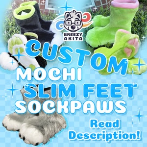 CUSTOM: Mochi fursuit slim feet sockpaws (READ DESCRIPTION) Do not purchase yet