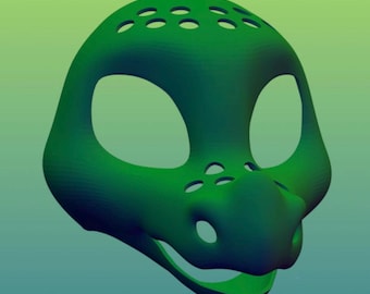 Digitale STL Druckdatei - 3D Drachen/Dinosaurier PLA Fursuit Kopf