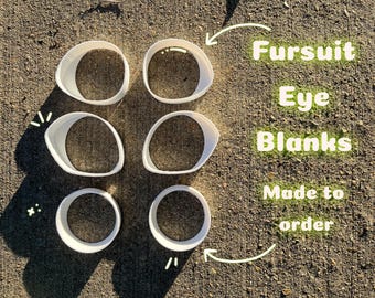 Blancs 3D pour les yeux Fursuit pla - SUR COMMANDE (Variété de couleurs) **Demander**