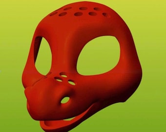 Archivo digital STL para impresión - Cabeza de disfraz de dragón/dinosaurio en TPU 3D