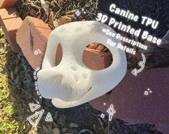3D Printed Canine Fursuit Head Base, Toony Puppy Mask