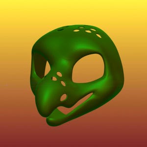 3D Printed Fish/ Bird Head Base, Toony Mask PLA