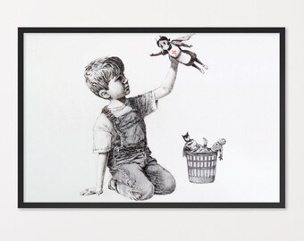 Banksy "Painting for Saints" Superhero Nurse - Street Graffiti Art Framed Poster - Opzioni a più dimensioni