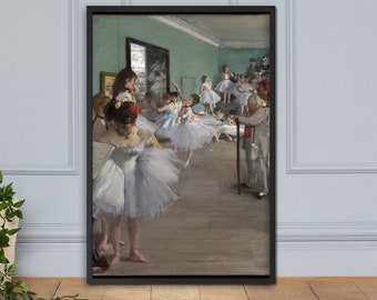 Klasa taneczna (1874) autorstwa Edgara Degasa - plakat ścienny Ballerina Danseuse Ballet (w ramie i bez ramy)