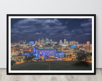 Collezione Cityscape Kansas City Skyline - Poster incorniciato di paesaggi
