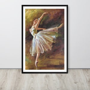 Edgar Degas Ballerina Tilting Danseuse Oil Painting - French Art Dancer Poster (Framed and Unframed)