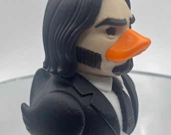 Hit Man Duck Figurine – 3D Printed Secret Agent Duck Décor, Fun Ducking Gift for Desk or Car Dashboard – Made in USA