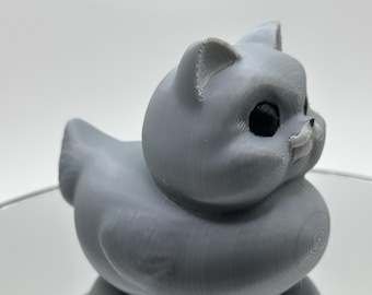 Chubby Cat Duck Figurine – 3D Printed Duck Décor for Any Space, Cute Ducking Gift for Desk or Car Dashboard – Made in USA