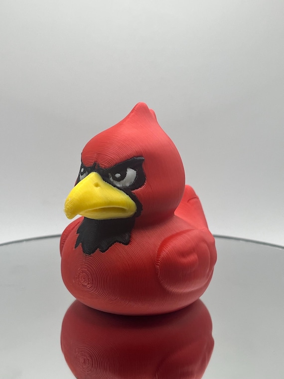 Cardinal Duck Figurine – 3D Printed Duck Décor for Home, Workspace, or Car Dashboard Use – Made in USA