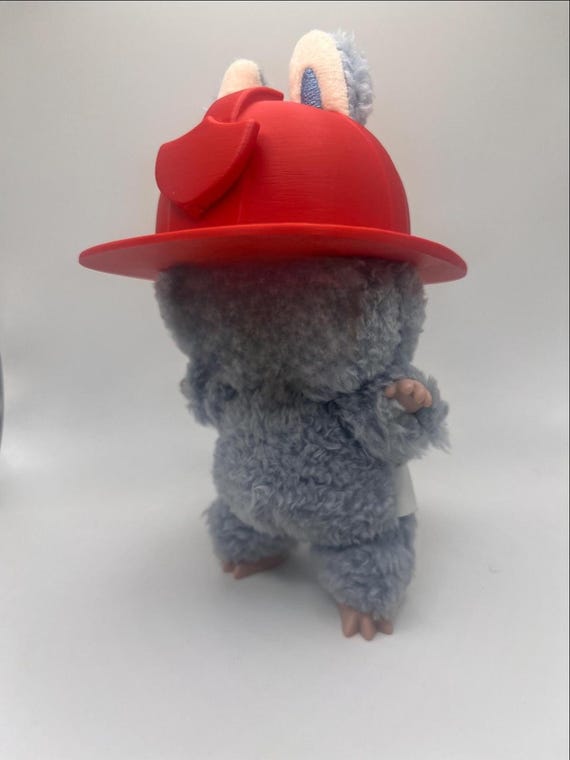 3D Printed Monster Firefighter Hat – Accessory for Vinyl Dolls & Collector Figures, Fun Display Prop