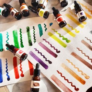 25 acryl-aquarelINKT / handgemaakt / VLOEIBARE AQUAREL voor schilderen, kalligrafie / 10 ml, 30 ml