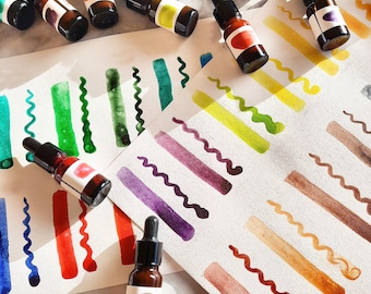 Handmade Acrylic Watercolor Inks – Calligraphy & Painting, Vibrant Colors
