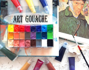 Art Gouache ,handmade gouache - 48 shades - 5 ml, 15 ml .