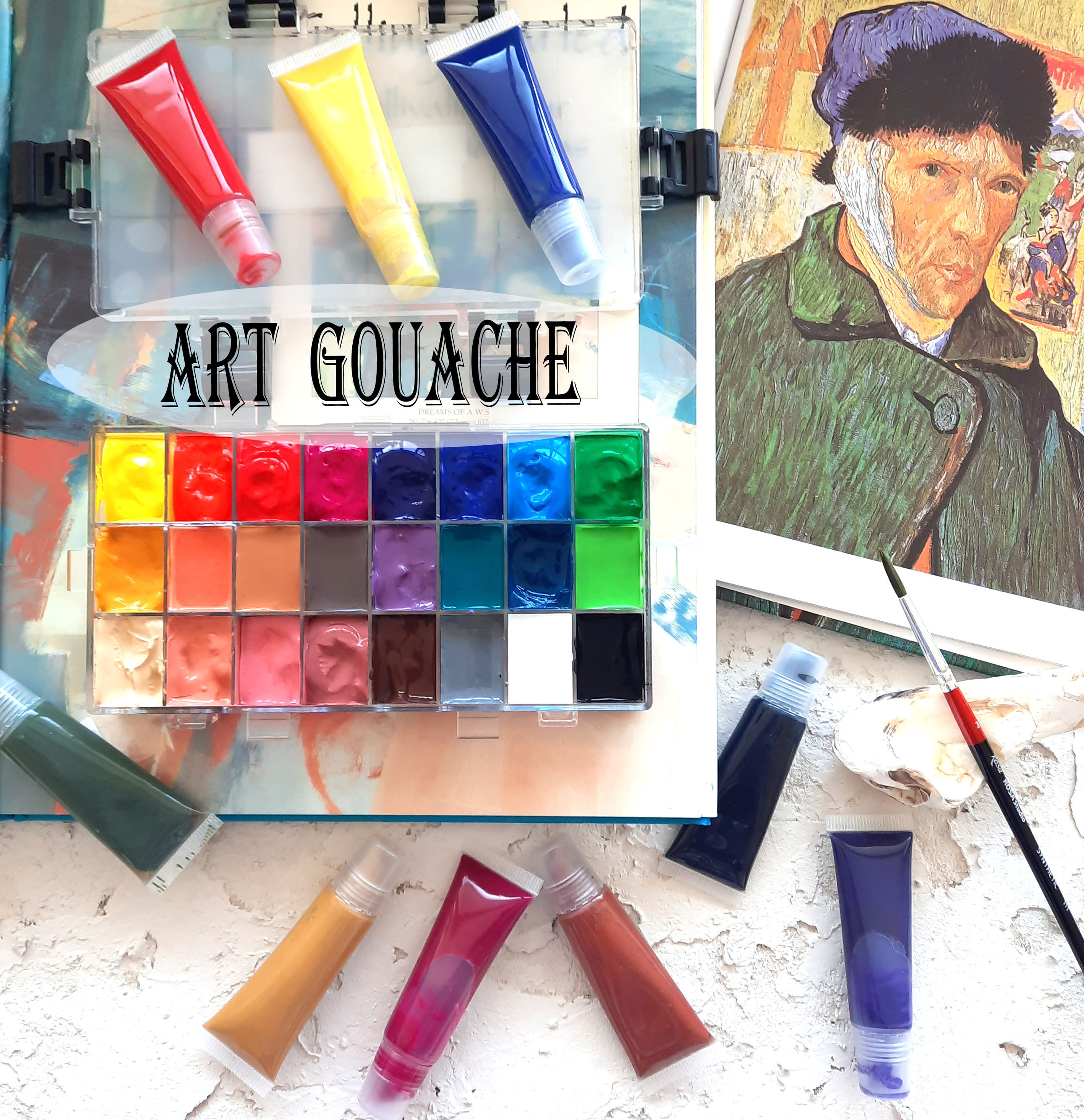 HIMI Gouache Paint Set -41 PCS Painting Kit-24 Jelly Cup Design Gouach –  AOOKMIYA