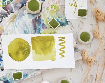 Pistacchio/acquerello fatto a mano/vasi o mezze padelle in ceramica