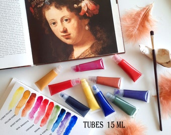 Handgefertigtes Portrait Aquarell Set: Künstlerpigmente (5ml/15ml Tuben)