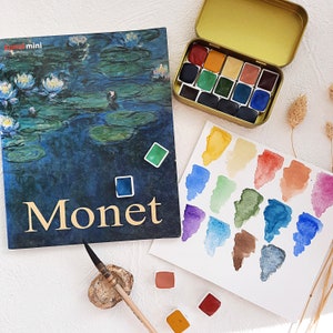 Monet Palette / 14 watercolor in metal box /  limited edition!!! half pan