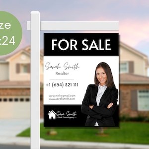 Real Estate sign, For sale yard sign, For sale sign, For sale Real estate sign, List sign, Open House yard sign template, Realtor sign Canva
