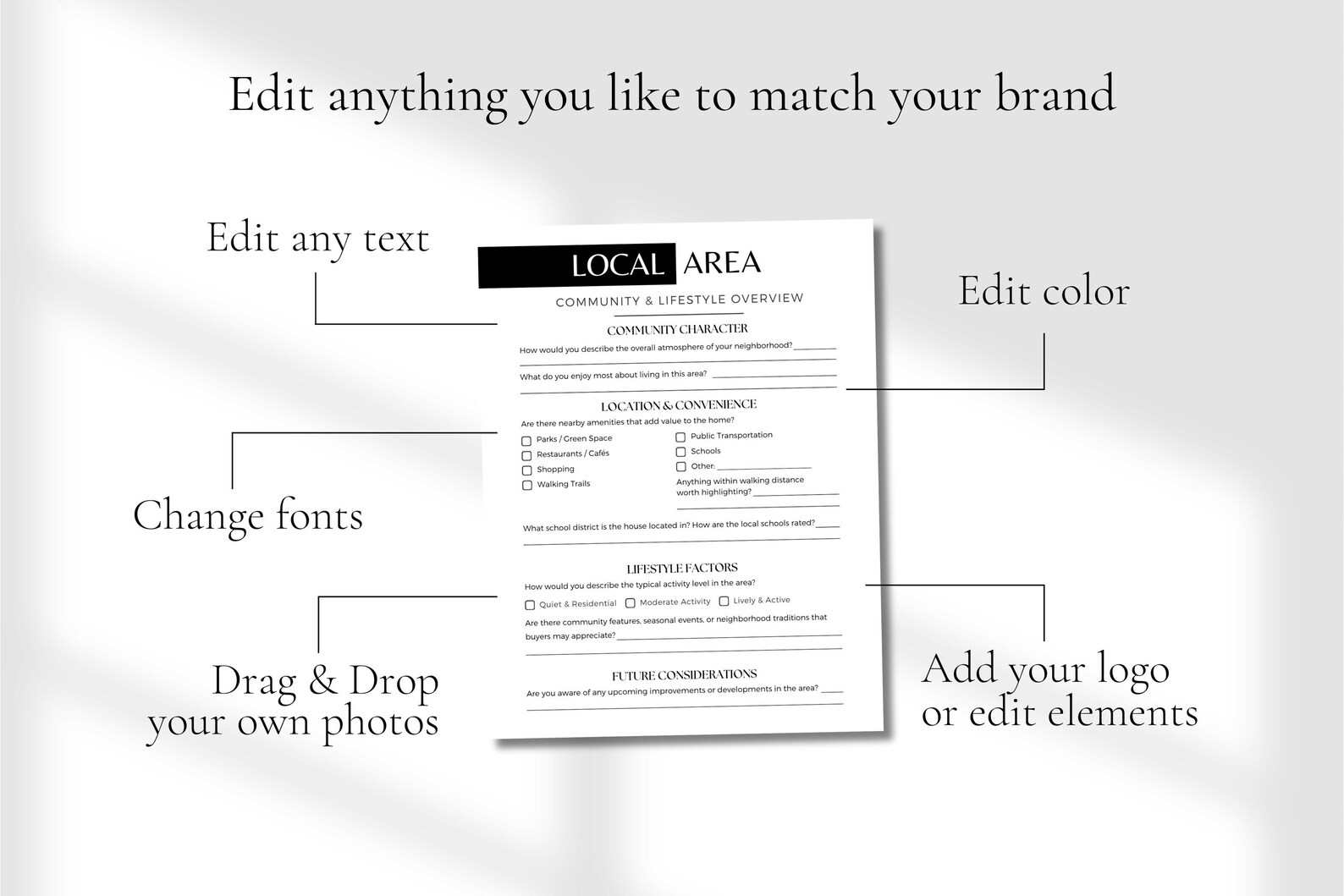 Seller Questionnaire Canva Template for Real Estate Agents | Pre ...
