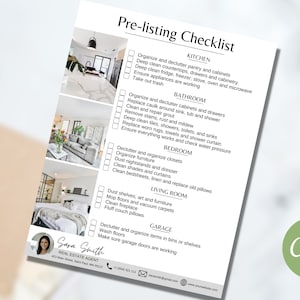 Pre-Listing Checklist, Real Estate Marketing, Listing Guide, Home Listing Checklist, Showing Checklist, Listing Management Checklist