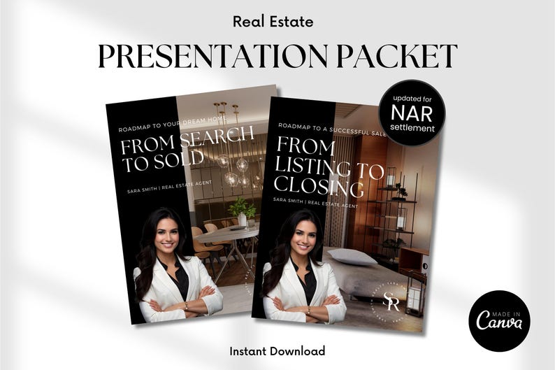 Listing Presentation & Buyer Presentation Real Estate Presentation Bundle, Real Estate Guides Canva,  Seller and Buyer Presentation Bundle