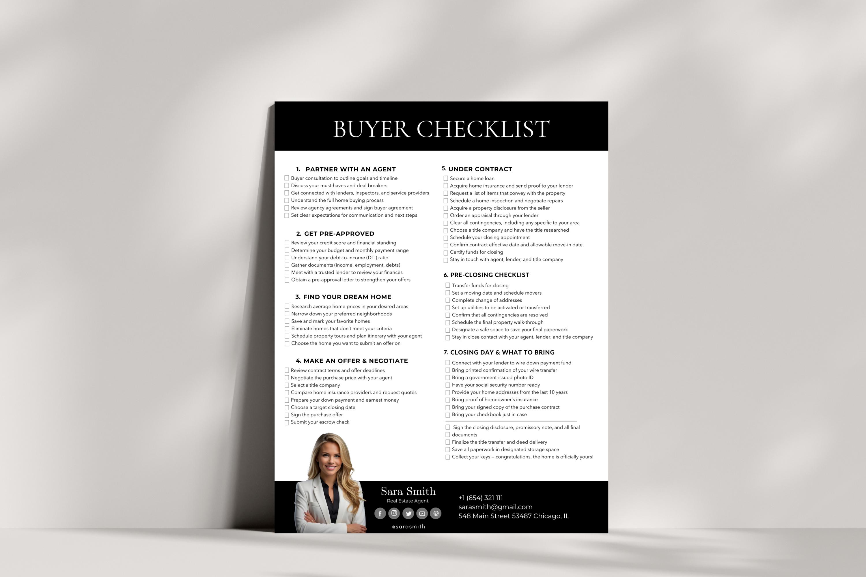 Buyer Seller Checklist Bundle for Real Estate Agents, Client Handout ...