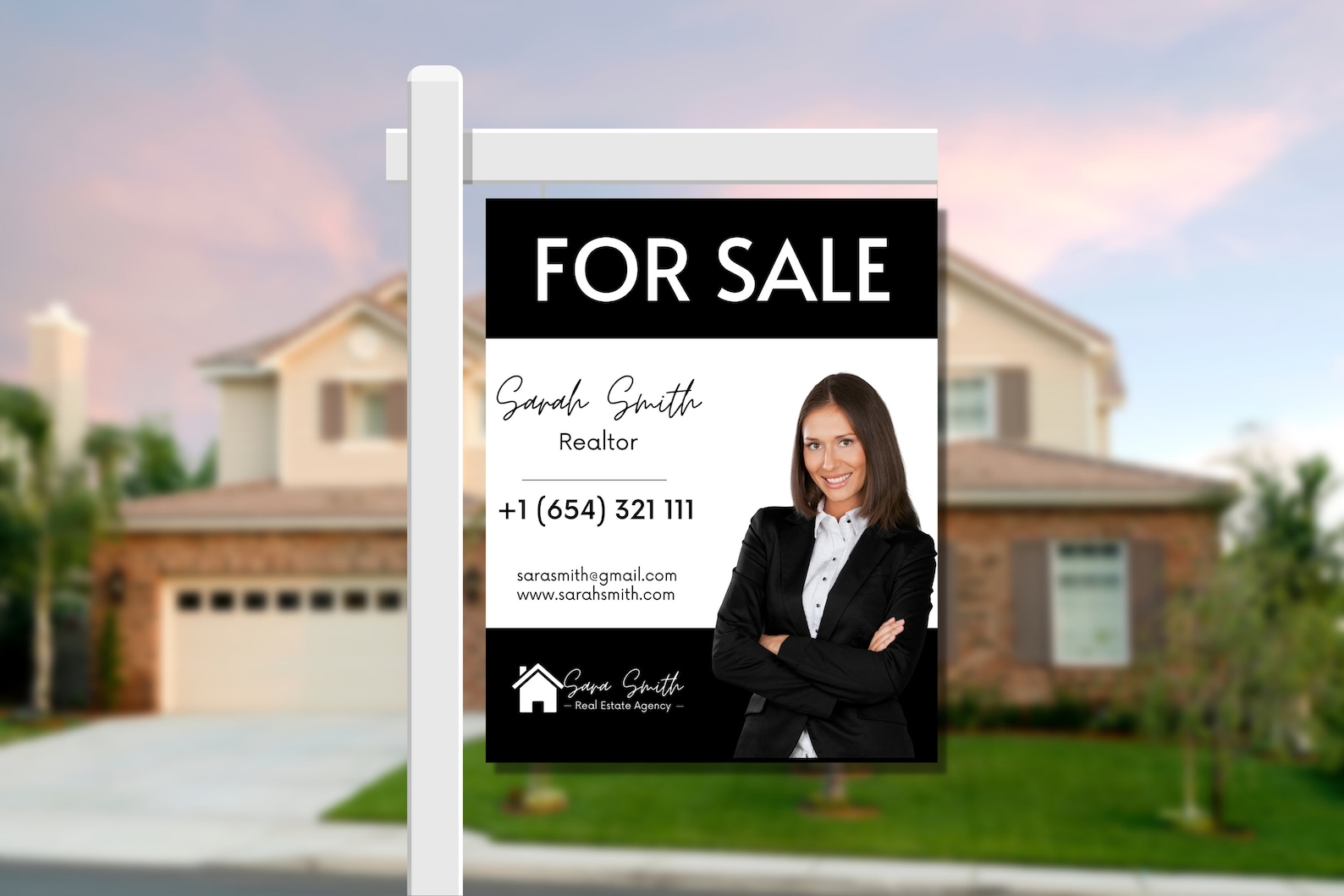 Real Estate Yard Sign Template, for Sale Yard Sign, Customizable for ...