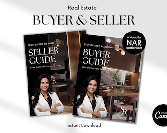 Real Estate Home Buyer Guide & Seller Guide Bundle, NAR Settlement Real Estate Marketing, Buyer Agent Commission, Listing Presentation Canva