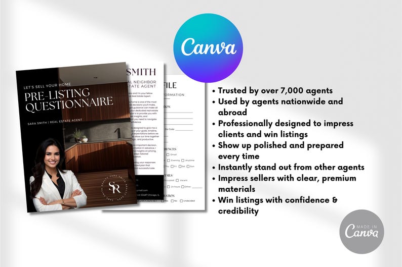 Seller Questionnaire Canva Template for Real Estate Agents | Pre ...
