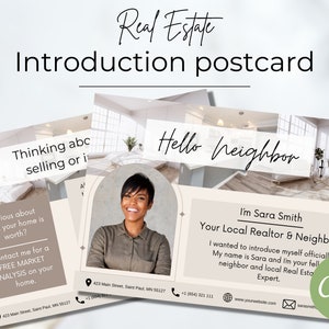 Real Estate postcard, Real Estate Farming postcard, Realtor Postcard, Real Estate Mailer, Hello Neighbor Postcard, Faming Card, Canva