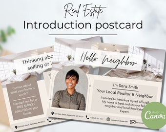 Real Estate postcard, Real Estate Farming postcard, Realtor Postcard, Real Estate Mailer, Hello Neighbor Postcard, Faming Card, Canva