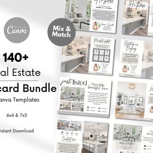 Weihnachts-Postkarten-Bundle-Vorlagen, bearbeitbare Canva-Einführung Marktaktualisierung Nur aufgelistete Luxus-Immobilien-Postkarten-Vorlagen