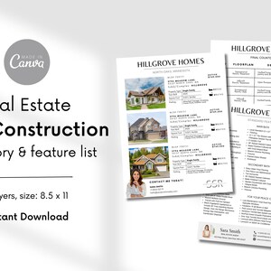 May include: Three flyers advertising new build homes in Hillgrove Homes. The flyers feature photos of the homes, details about the floor plan, and a list of standard features. The flyers also include contact information for the real estate agent.
