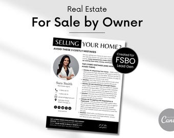 For Sale By Owner Flyer, FSBO Flyer Lead Generation Flyers For Sale By Owner Follow Up Flyer Follow Up System, FSBO Mailer, FSBO letter