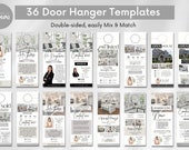 Real Estate Door Hanger Bundle, Realtor Door Hangers, Door Hanger Templates Bundle, Real Estate Farming, Realtor branding, Canva template