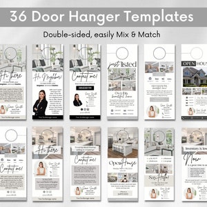 Real Estate Door Hanger Bundle, Realtor Door Hangers, Door Hanger Templates Bundle, Real Estate Farming, Realtor branding, Canva template