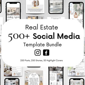 Real Estate Social Media Posts and Stories Realtor Instagram Real Estate Facebook Real Estate Marketing for Realtor editable Canva Template