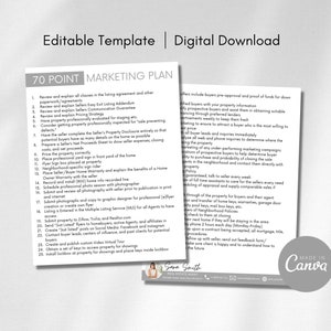 Real Estate Marketing Plan 70 Point Marketing Plan for Realtors  Real Estate Agent Marketing Plan Realtor Marketing, Marketing Plan, Canva