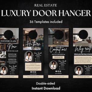 Real Estate Door Hanger Bundle for Realtor, Door Hangers Door Hanger Templates Bundle, Real Estate Farming, Realtor branding, Canva template