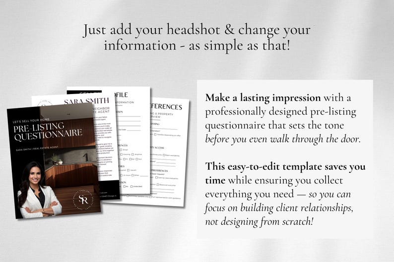 Seller Questionnaire Canva Template for Real Estate Agents | Pre ...