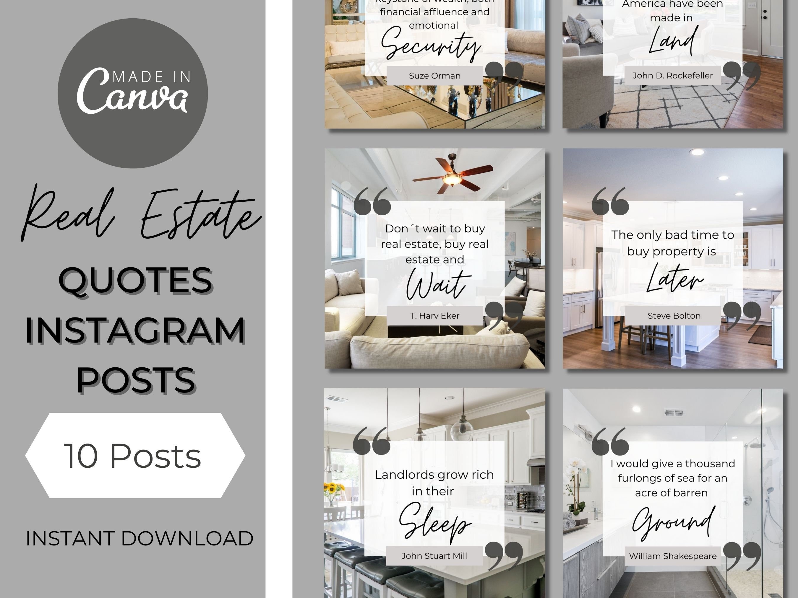 Real Estate Quotes Instagram Post Templates, Real Estate Instagram Post, Realtor Branding