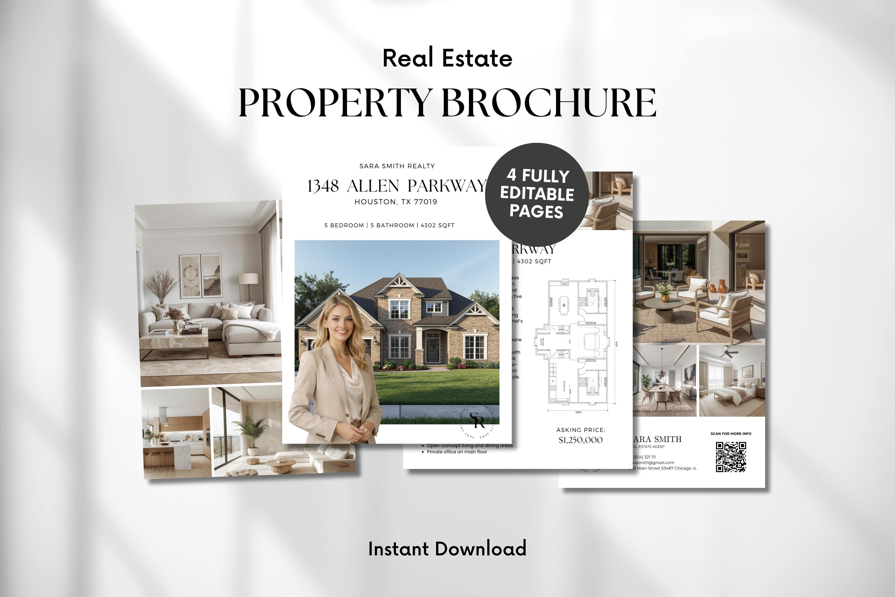 Property Brochure Real Estate Home Features Editable Canva Template - Etsy
