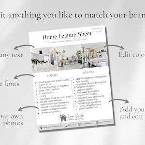 Real Estate Feature Sheet, Real Estate Property Flyer, Home Detail ...