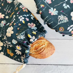 Linen Bread Maker Set: XL Bowl Cover & Bread Bag